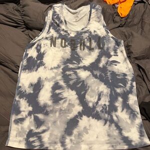 NOBULL blue and gray tie dye tank top